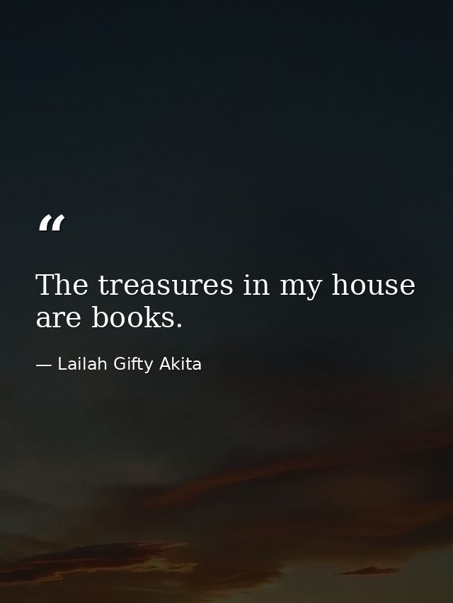 The treasures in my house are books. — Lailah Gifty Akita