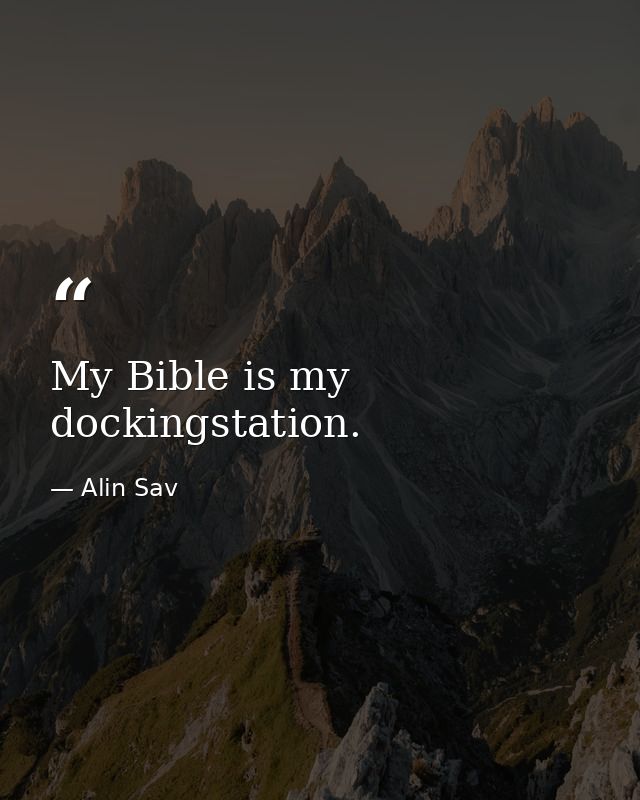 My Bible is my dockingstation. — Alin Sav