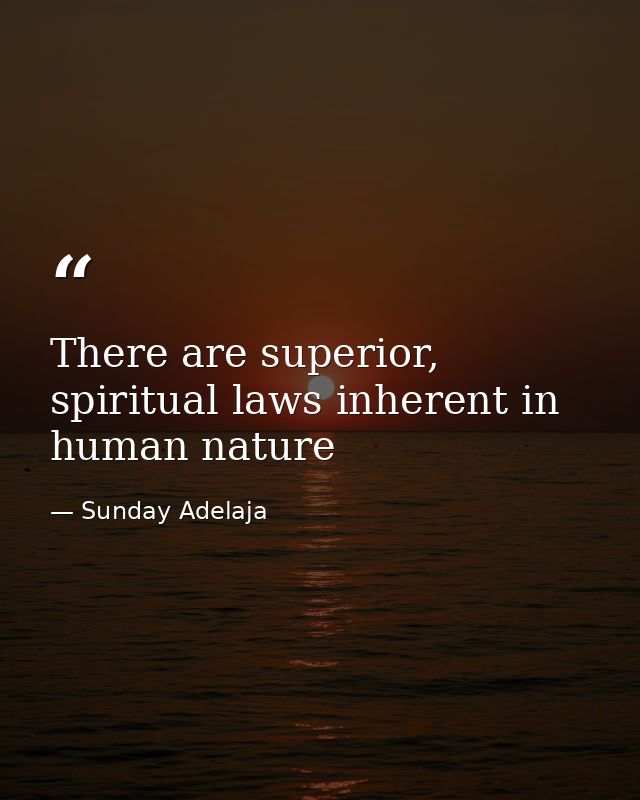 There are superior, spiritual laws inherent in human nature — Sunday Adelaja