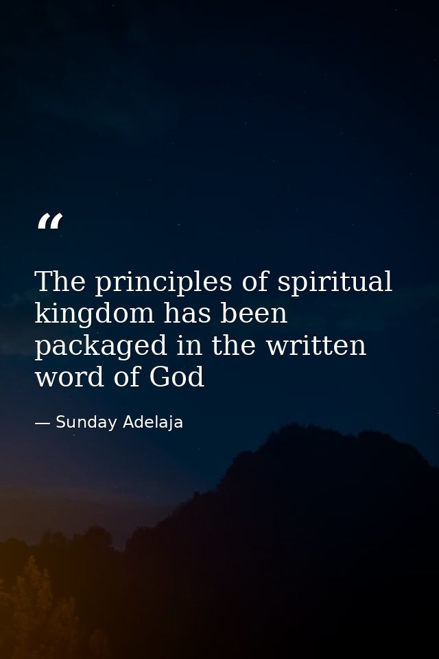 The principles of spiritual kingdom has been packaged in the written word of God — Sunday Adelaja