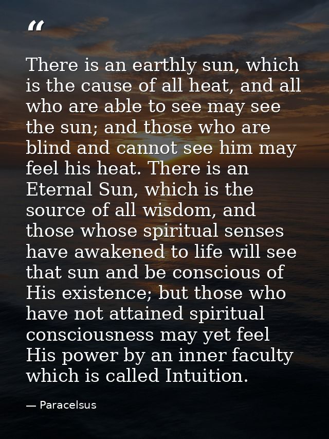 There is an earthly sun, which is the cause of all heat, and all who are able to see may see the sun; and those who are  — Paracelsus