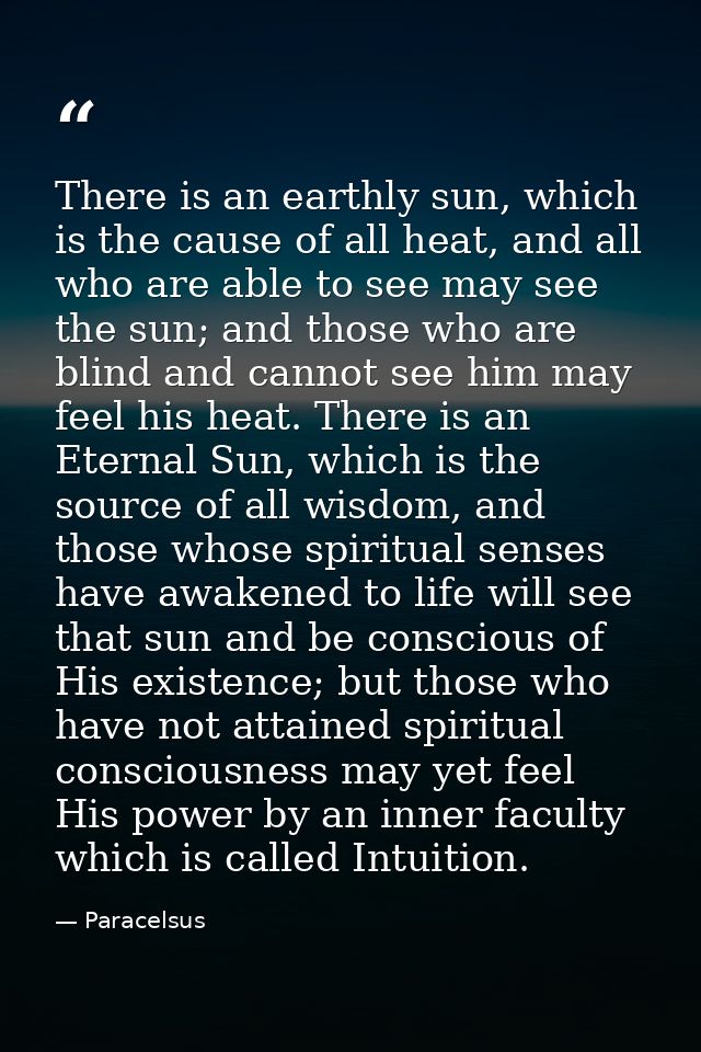 There is an earthly sun, which is the cause of all heat, and all who are able to see may see the sun; and those who are  — Paracelsus