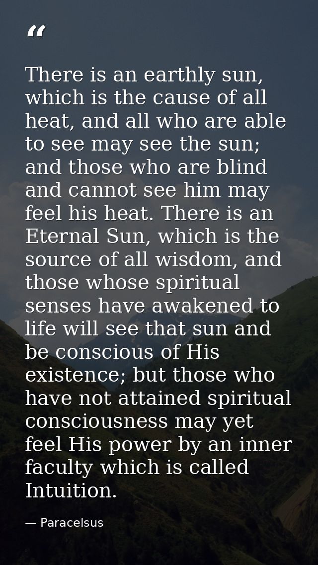 There is an earthly sun, which is the cause of all heat, and all who are able to see may see the sun; and those who are  — Paracelsus