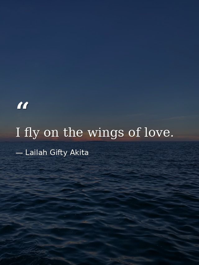 I fly on the wings of love. — Lailah Gifty Akita