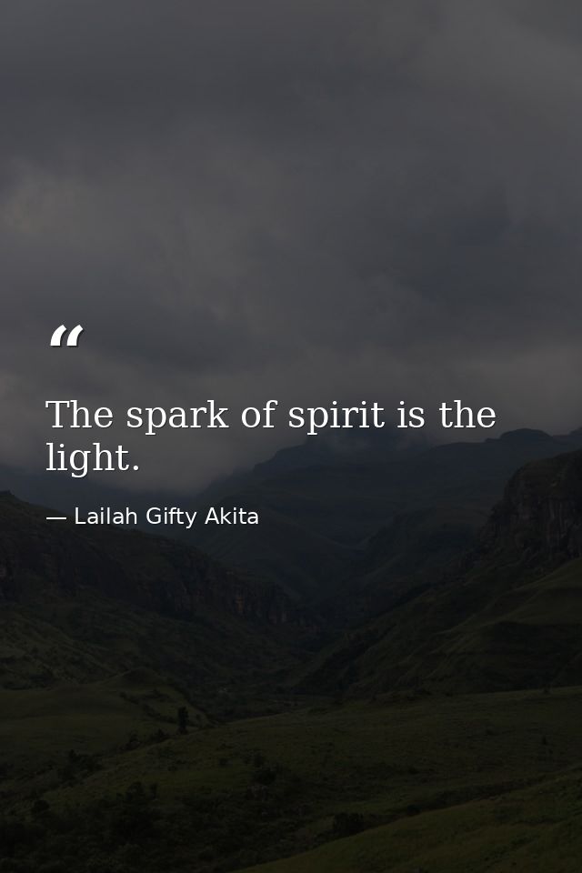 The spark of spirit is the light. — Lailah Gifty Akita