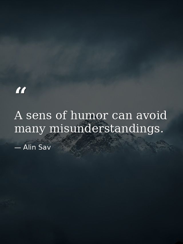 A sens of humor can avoid many misunderstandings. — Alin Sav