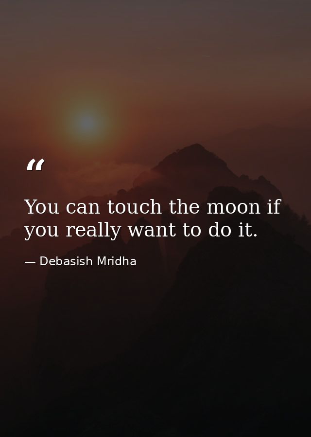 You can touch the moon if you really want to do it. — Debasish Mridha