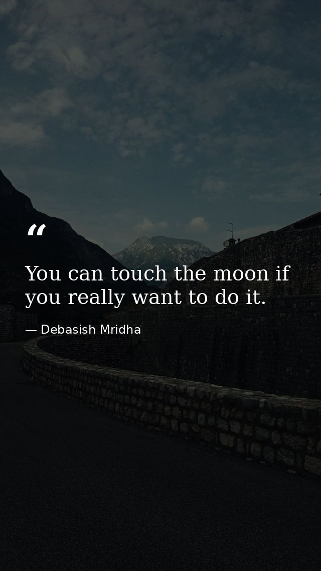 You can touch the moon if you really want to do it. — Debasish Mridha
