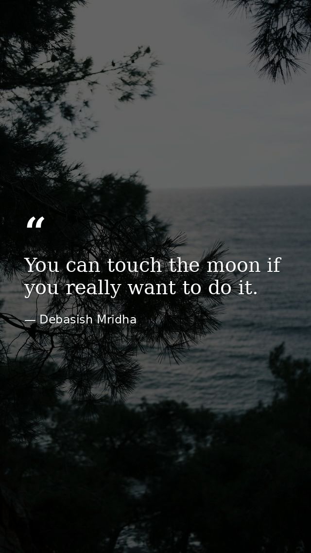 You can touch the moon if you really want to do it. — Debasish Mridha