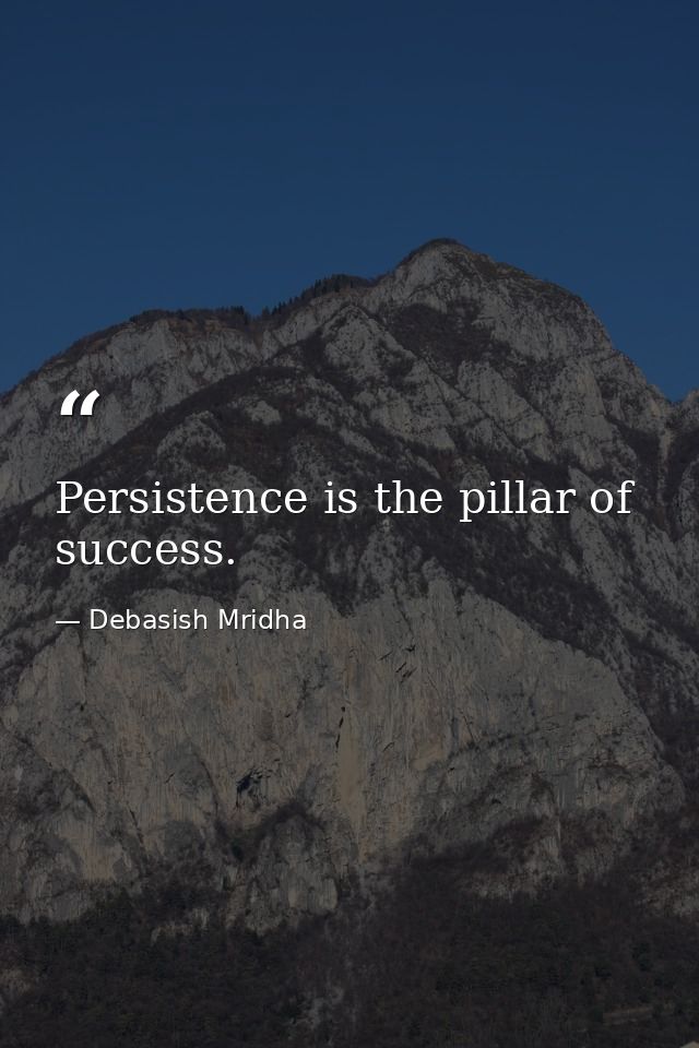 Persistence is the pillar of success. — Debasish Mridha