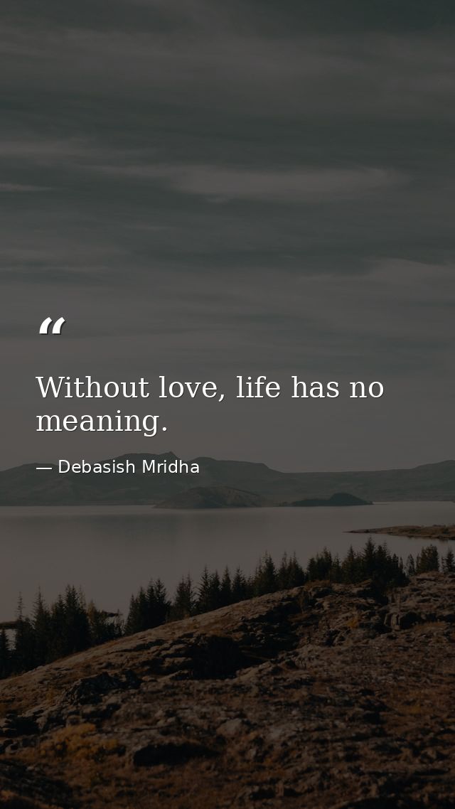 Without love, life has no meaning. — Debasish Mridha