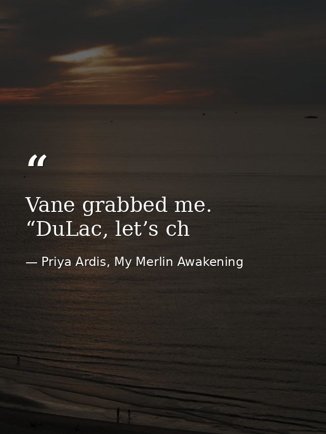 Vane grabbed me. “DuLac, let’s ch — Priya Ardis, My Merlin Awakening
