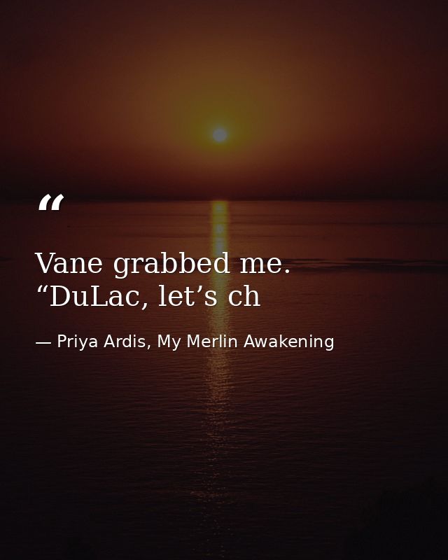 Vane grabbed me. “DuLac, let’s ch — Priya Ardis, My Merlin Awakening