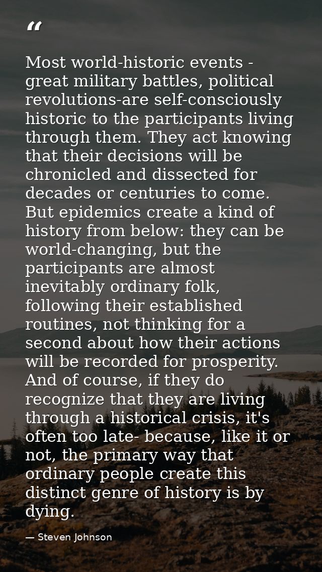 Most world-historic events - great military battles, political revolutions-are self-consciously historic to the particip — Steven Johnson