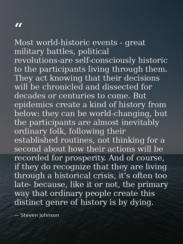 Most world-historic events - great military battles, political revolutions-are self-consciously historic to the particip — Steven Johnson
