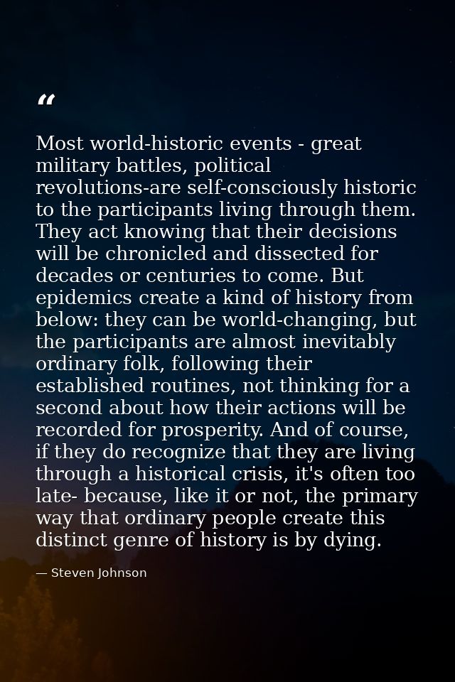 Most world-historic events - great military battles, political revolutions-are self-consciously historic to the particip — Steven Johnson