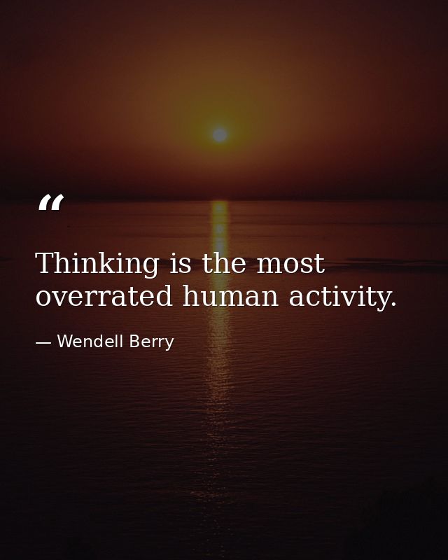 Thinking is the most overrated human activity. — Wendell Berry