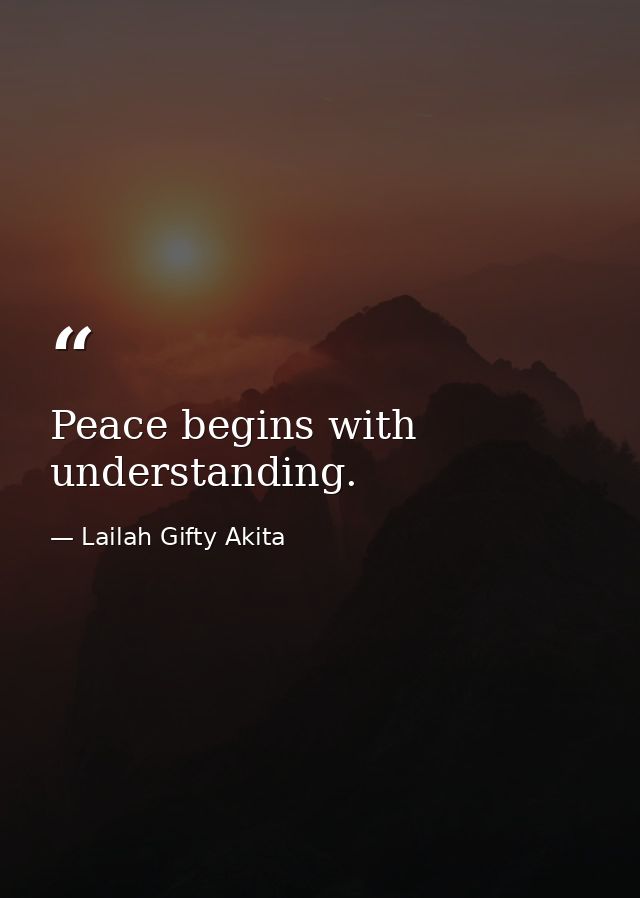 Peace begins with understanding. — Lailah Gifty Akita
