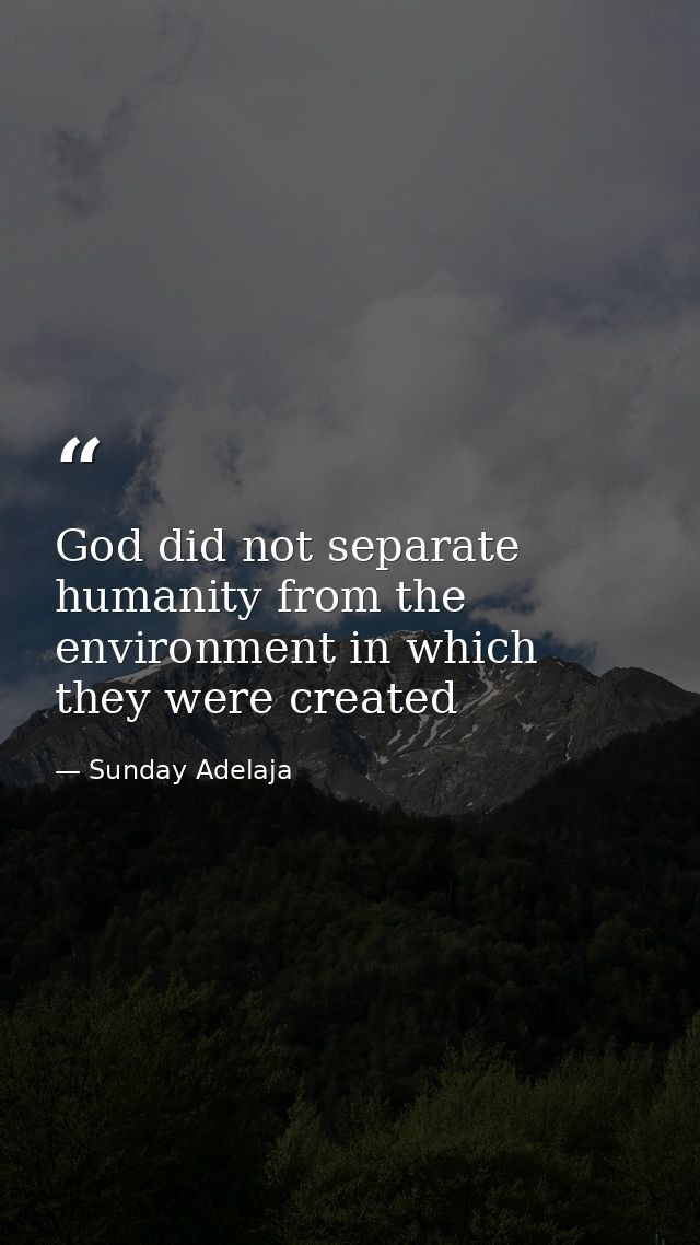 God did not separate humanity from the environment in which they were created — Sunday Adelaja