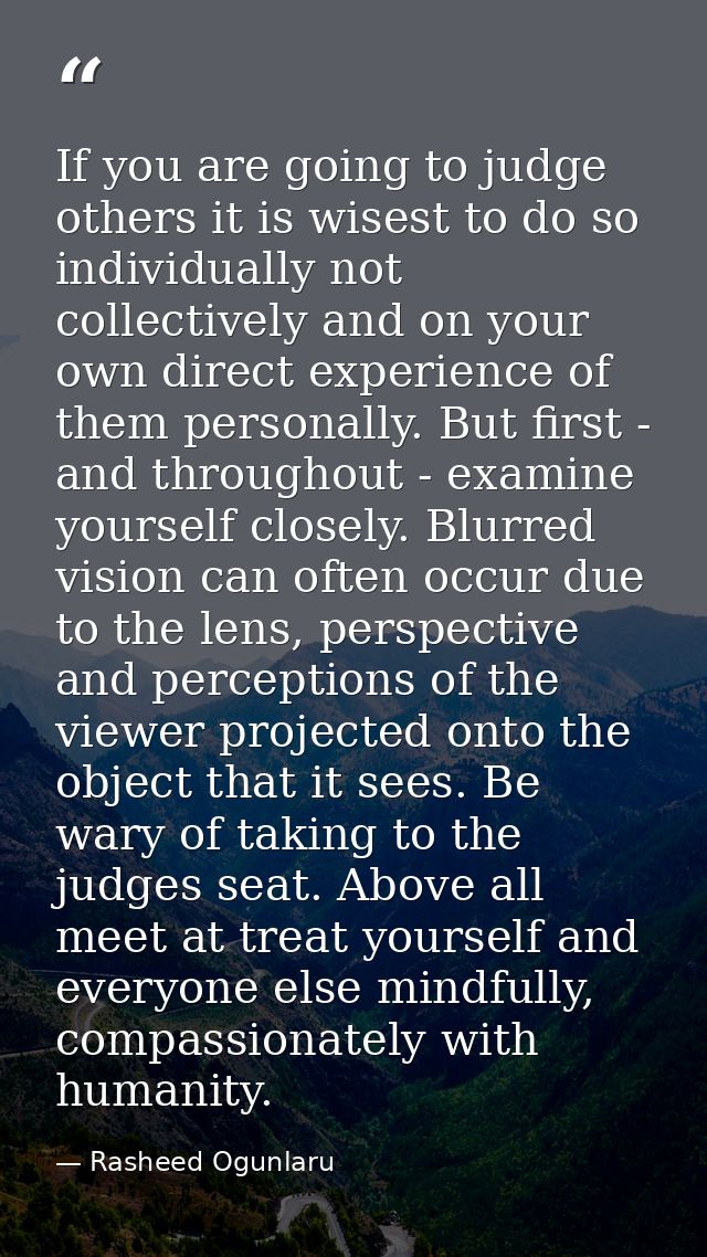 If you are going to judge others it is wisest to do so individually not collectively and on your own direct experience o — Rasheed Ogunlaru