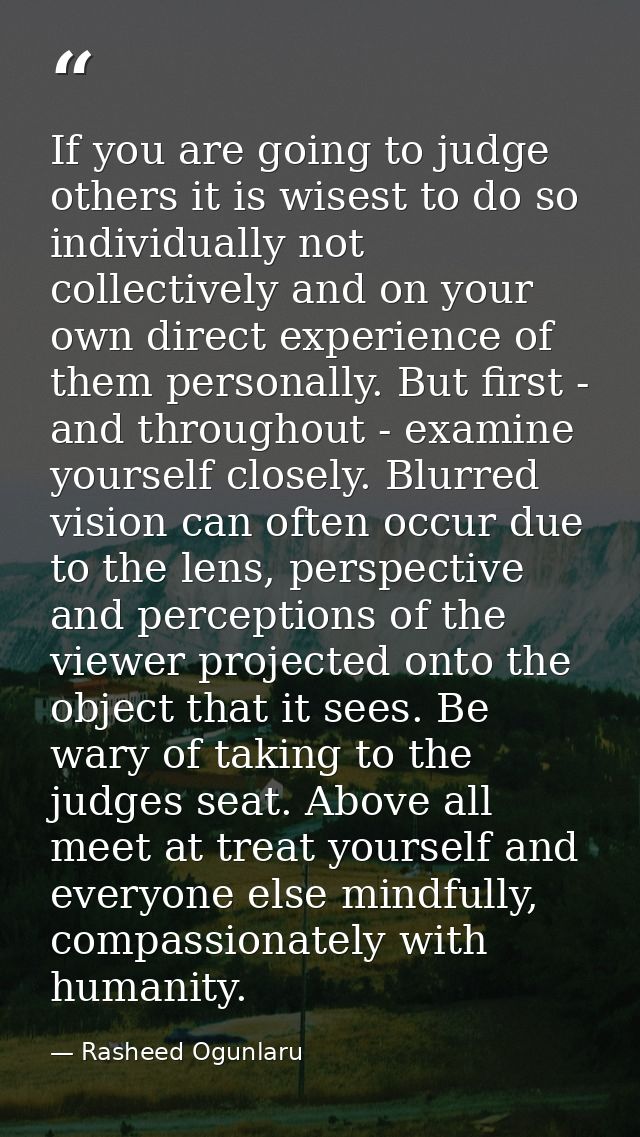 If you are going to judge others it is wisest to do so individually not collectively and on your own direct experience o — Rasheed Ogunlaru