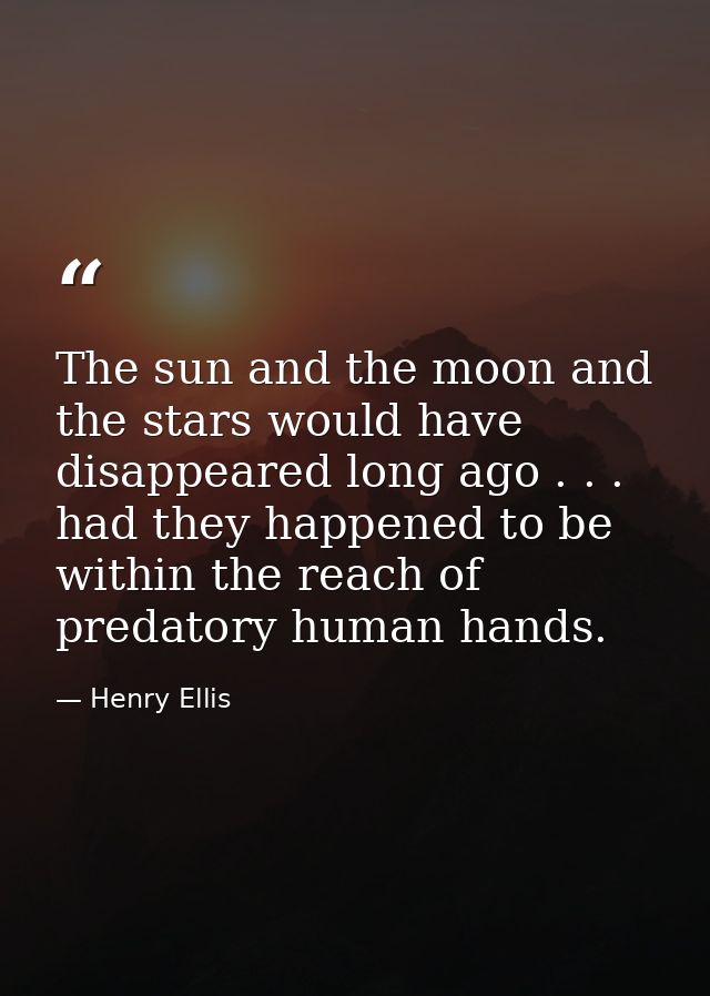 The sun and the moon and the stars would have disappeared long ago . . . had they happened to be within the reach of pre — Henry Ellis