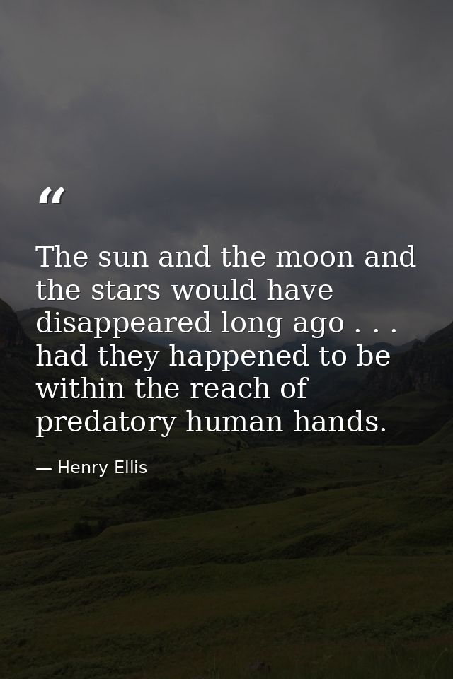 The sun and the moon and the stars would have disappeared long ago . . . had they happened to be within the reach of pre — Henry Ellis