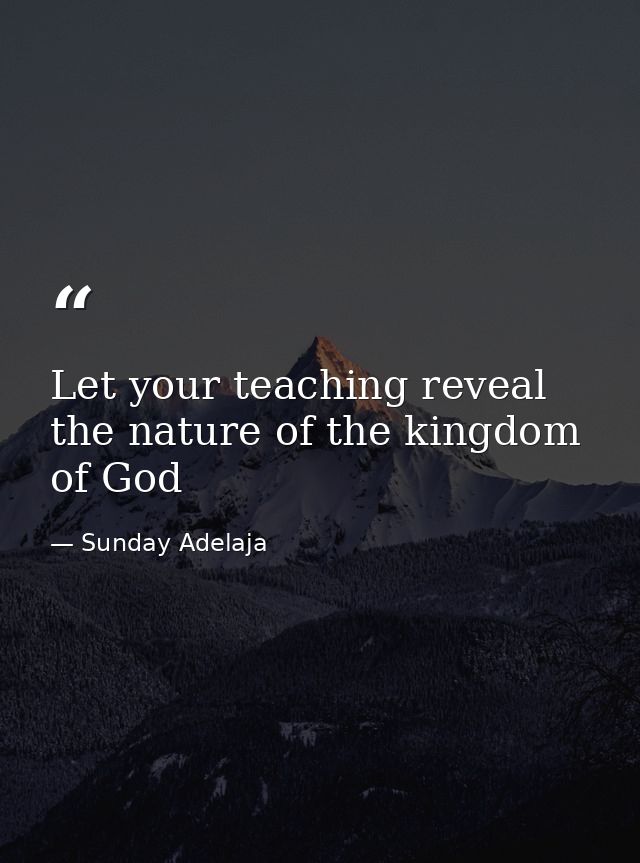 Let your teaching reveal the nature of the kingdom of God — Sunday Adelaja