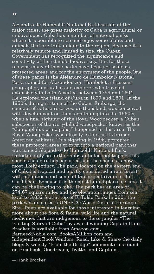 Alejandro de Humboldt National ParkOutside of the major cities, the great majority of Cuba is agricultural or undevelope — Hank Bracker
