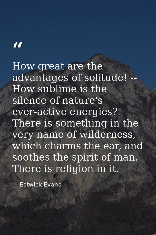 How great are the advantages of solitude! -- How sublime is the silence of nature's ever-active energies? There is somet — Estwick Evans