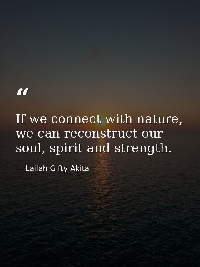 If we connect with nature, we can reconstruct our soul, spirit and strength. — Lailah Gifty Akita