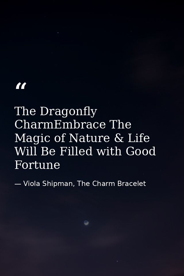 The Dragonfly CharmEmbrace The Magic of Nature & Life Will Be Filled with Good Fortune — Viola Shipman, The Charm Bracelet