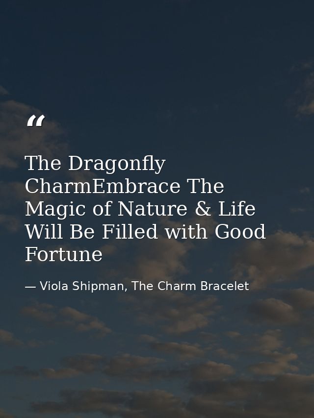 The Dragonfly CharmEmbrace The Magic of Nature & Life Will Be Filled with Good Fortune — Viola Shipman, The Charm Bracelet