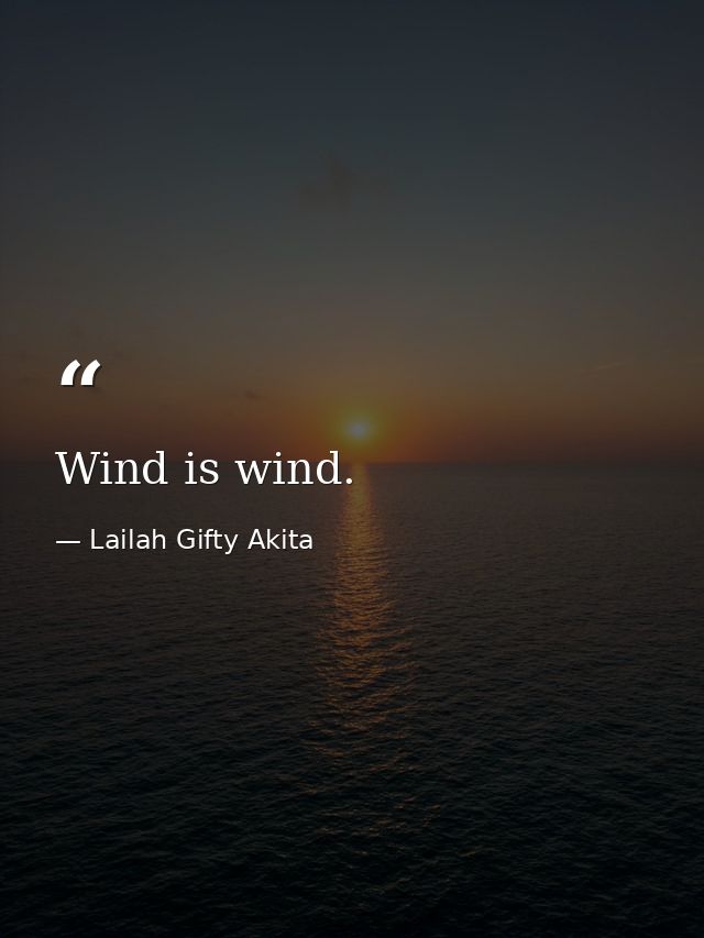 Wind is wind. — Lailah Gifty Akita