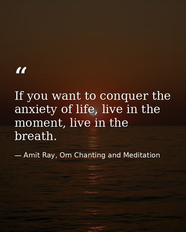 If you want to conquer the anxiety of life, live in the moment, live in the breath. — Amit Ray, Om Chanting and Meditation