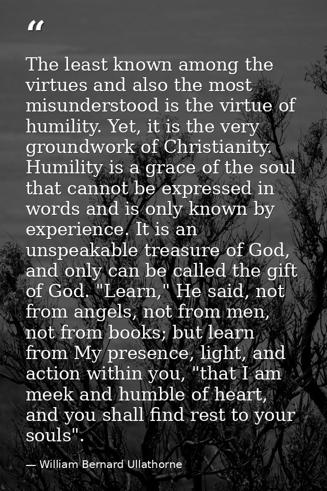 The least known among the virtues and also the most misunderstood is the virtue of humility. Yet, it is the very groundw — William Bernard Ullathorne