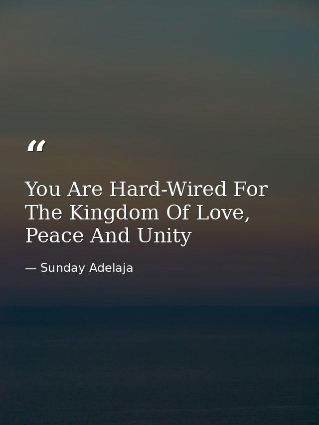 You Are Hard-Wired For The Kingdom Of Love, Peace And Unity — Sunday Adelaja