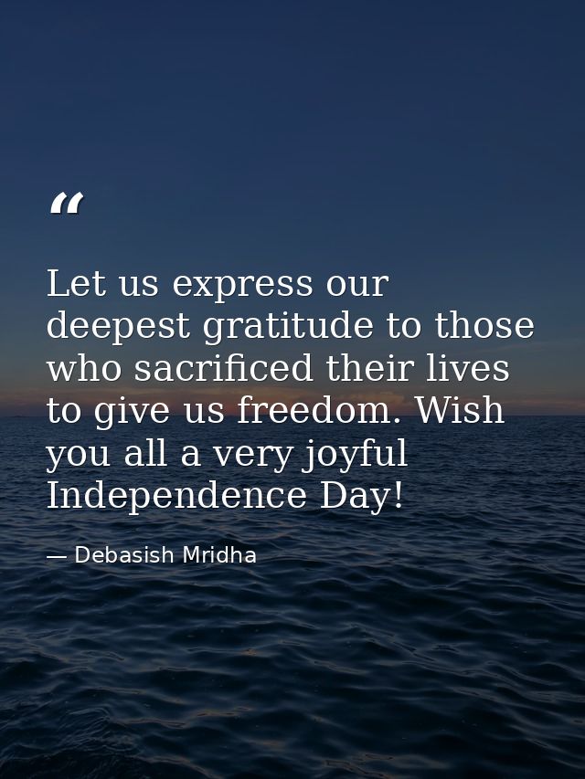 Let us express our deepest gratitude to those who sacrificed their lives to give us freedom. Wish you all a very joyful  — Debasish Mridha
