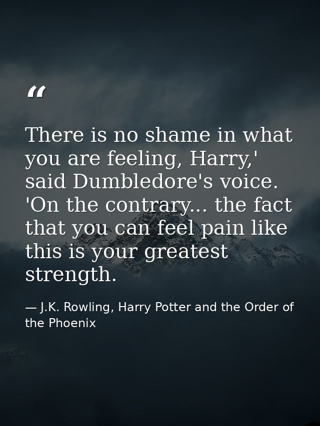 There is no shame in what you are feeling, Harry,' said Dumbledore's voice. 'On the contrary... the fact that you can fe — J.K. Rowling, Harry Potter and the Order of the Phoenix