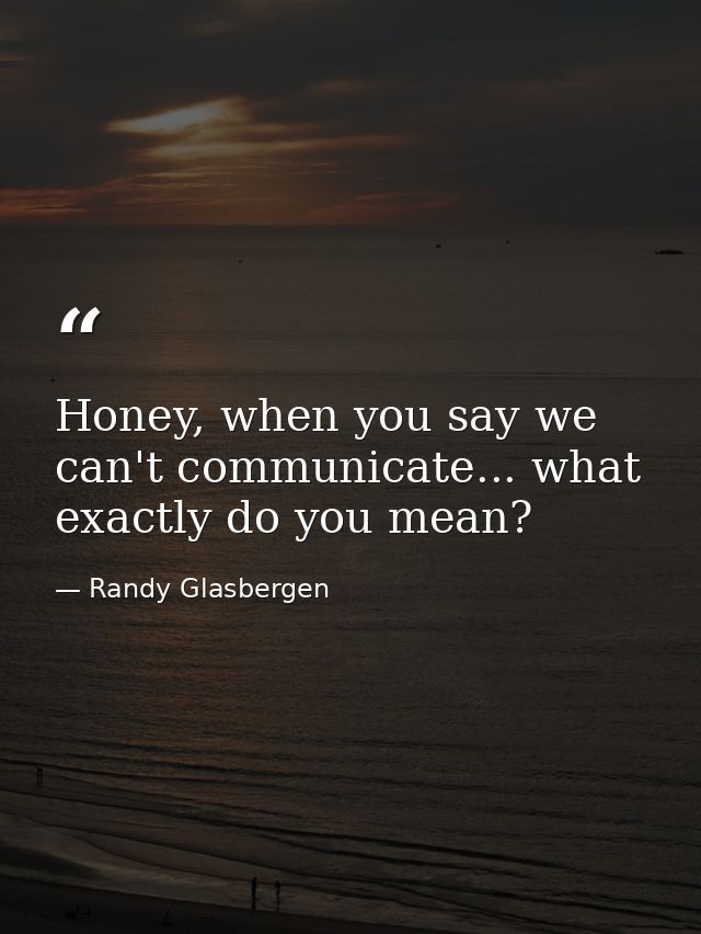 Honey, when you say we can't communicate... what exactly do you mean? — Randy Glasbergen