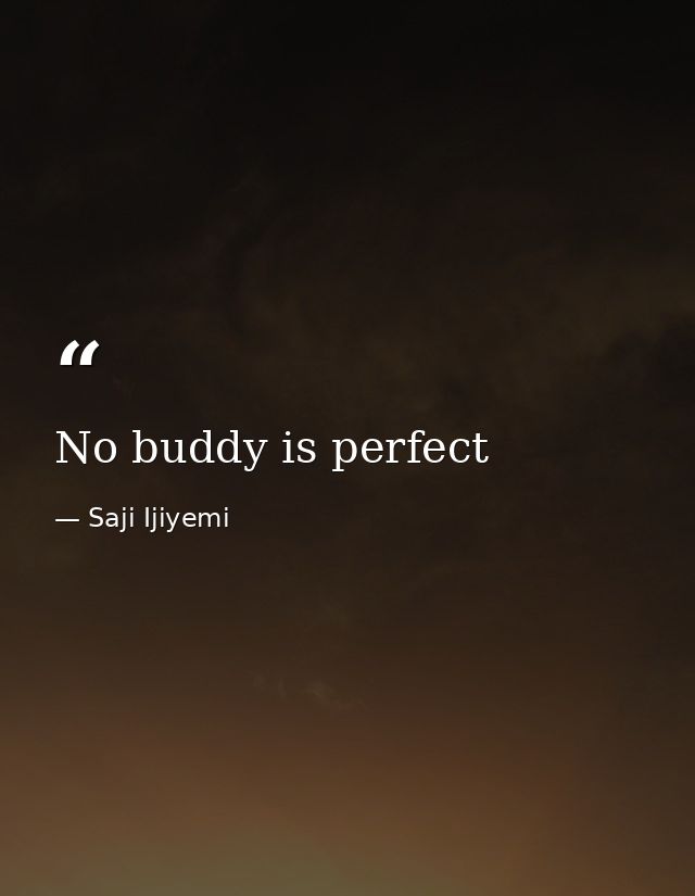No buddy is perfect — Saji Ijiyemi