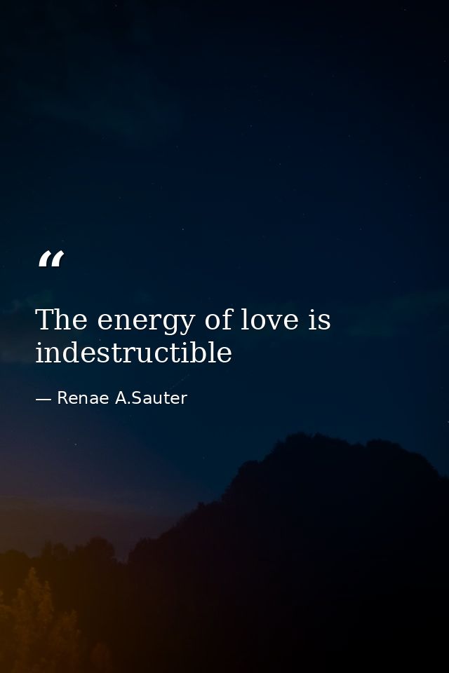 The energy of love is indestructible — Renae A.Sauter