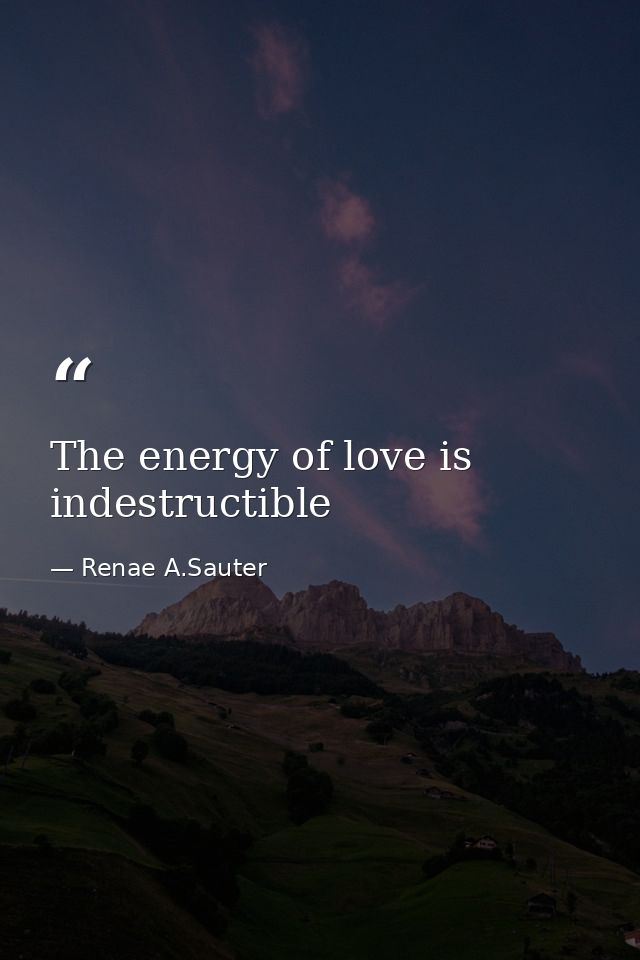 The energy of love is indestructible — Renae A.Sauter