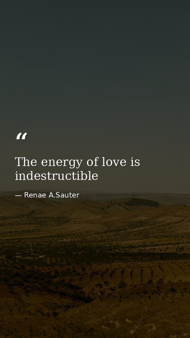 The energy of love is indestructible — Renae A.Sauter
