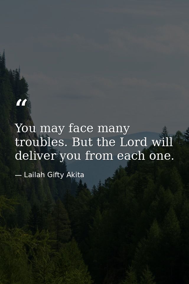 You may face many troubles. But the Lord will deliver you from each one. — Lailah Gifty Akita