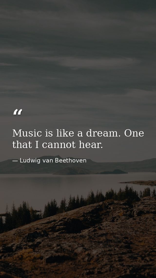 Music is like a dream. One that I cannot hear. — Ludwig van Beethoven