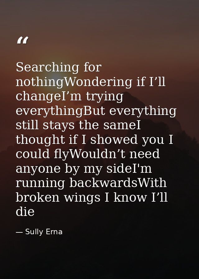 Searching for nothingWondering if I’ll changeI’m trying everythingBut everything still stays the sameI thought if I show — Sully Erna
