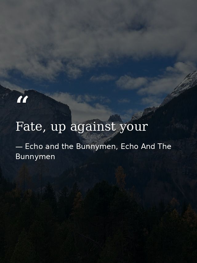 Fate, up against your — Echo and the Bunnymen, Echo And The Bunnymen