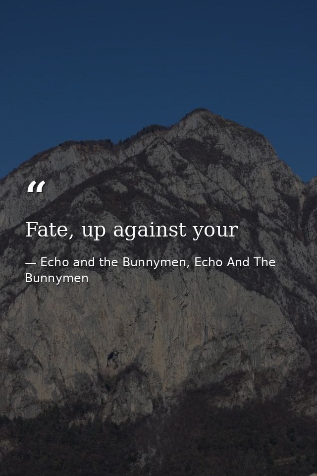 Fate, up against your — Echo and the Bunnymen, Echo And The Bunnymen