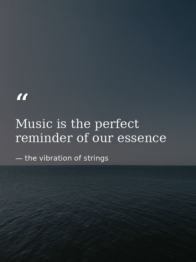 Music is the perfect reminder of our essence — the vibration of strings